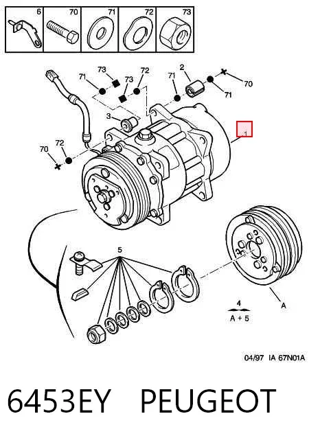 Компрессор кондиционера 6453EY Peugeot/Citroen