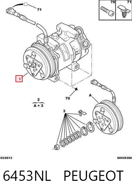 Компрессор кондиционера 6453NL Peugeot/Citroen