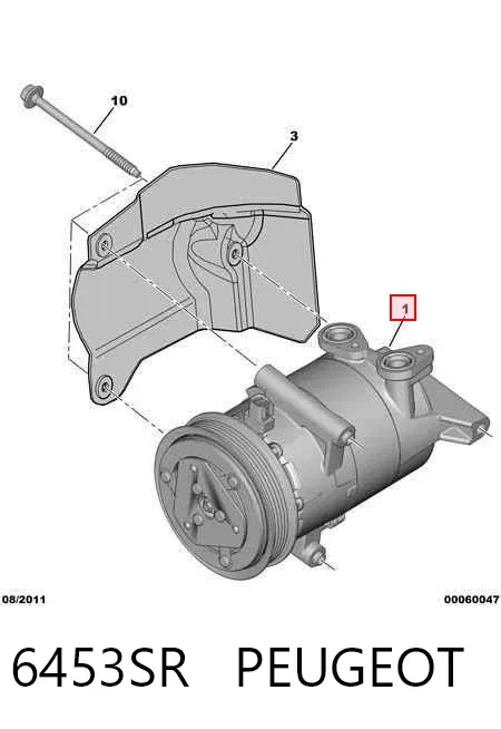 Компрессор кондиционера 6453SR Peugeot/Citroen