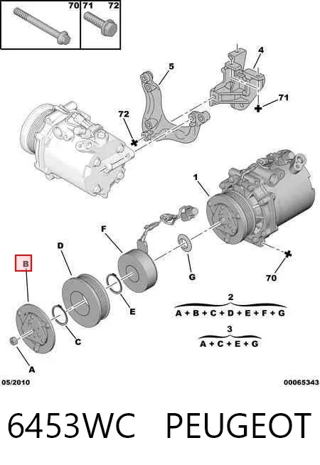 Муфта компрессора кондиционера 6453WC Peugeot/Citroen