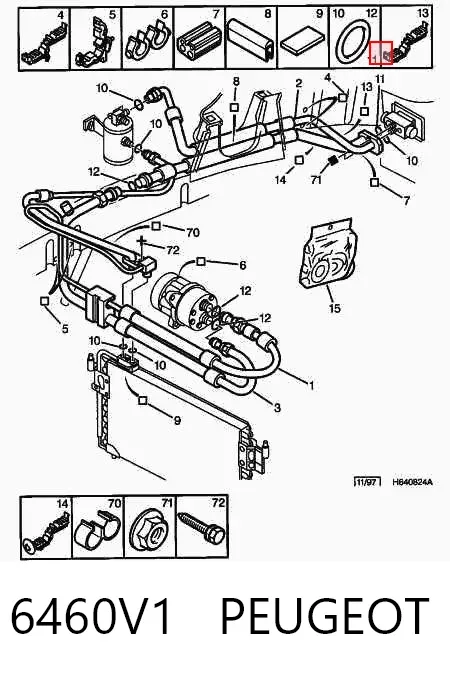 Уплотнительное кольцо трубки кондиционера 6460V1 Peugeot/Citroen
