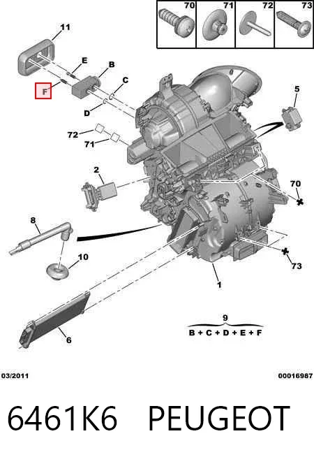 Клапан TRV кондиционера 6461K6 Peugeot/Citroen