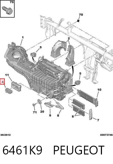 Клапан TRV кондиционера 6461K9 Peugeot/Citroen