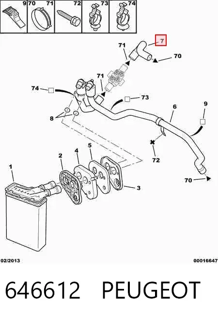 Шланг отопителя обратка 646612 Peugeot/Citroen
