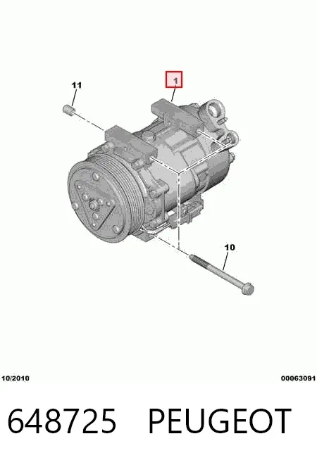 Компрессор кондиционера 648725 Peugeot/Citroen
