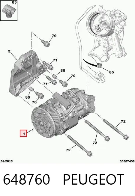 Компрессор кондиционера 648760 Peugeot/Citroen
