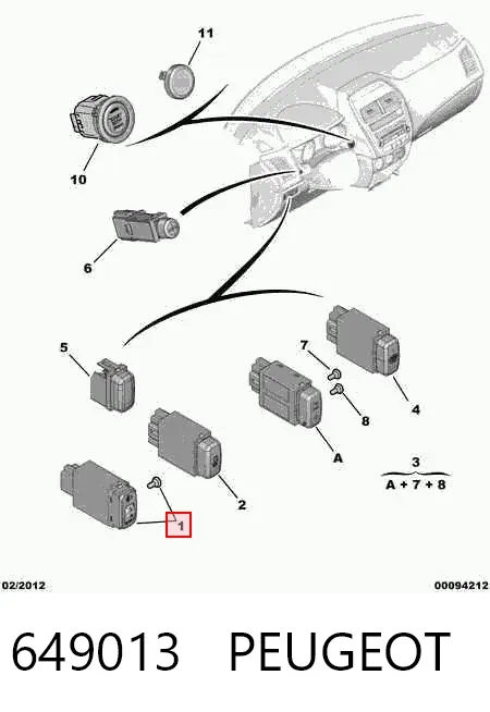 Блок управления освещением 649013 Peugeot/Citroen