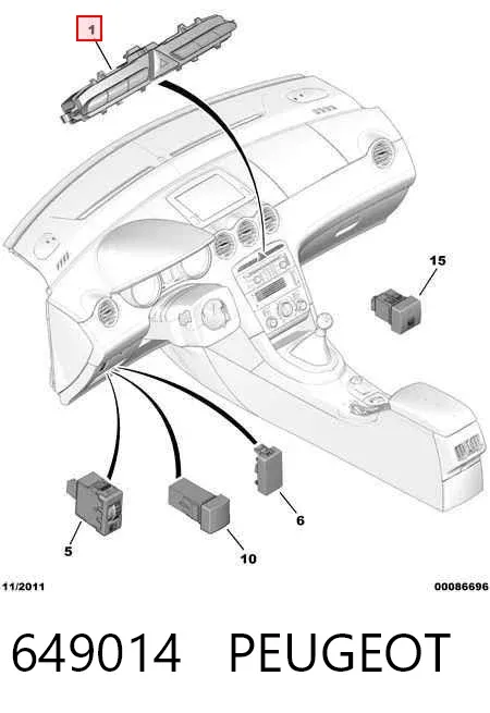 Блок кнопок центральной консоли 649014 Peugeot/Citroen