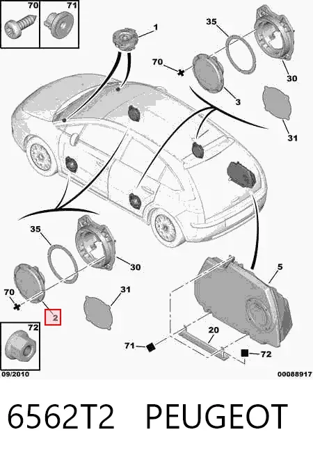 Динамик передней двери 6562T2 Peugeot/Citroen