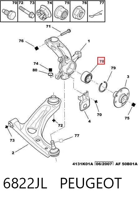 Подшипник ступицы 6822JL Peugeot/Citroen