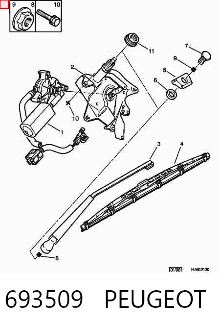 Болт (гайка) крепежа 693509 Peugeot/Citroen