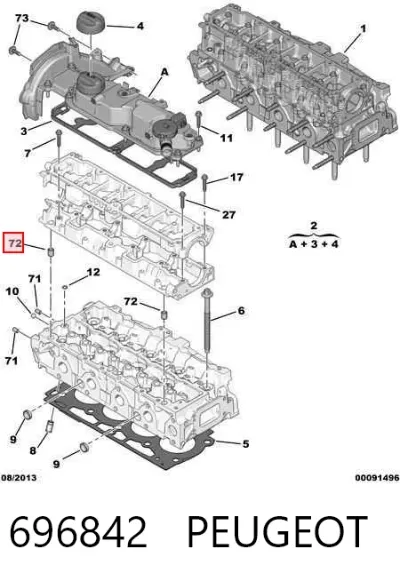 Палец (шплинт) дверной петли PEUGEOT 696842