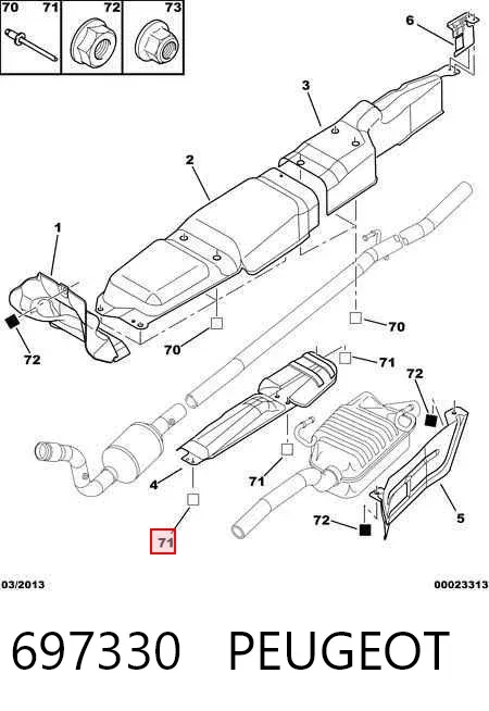 Заклепка накладки барабанных колодок 697330 Peugeot/Citroen