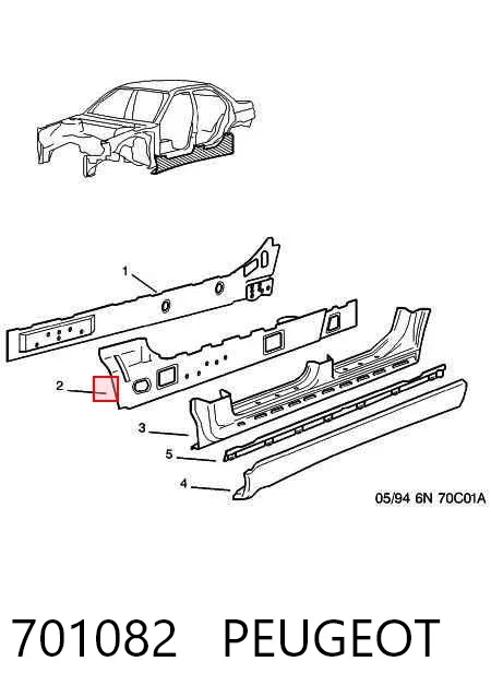 Порог внешний правый 701082 Peugeot/Citroen
