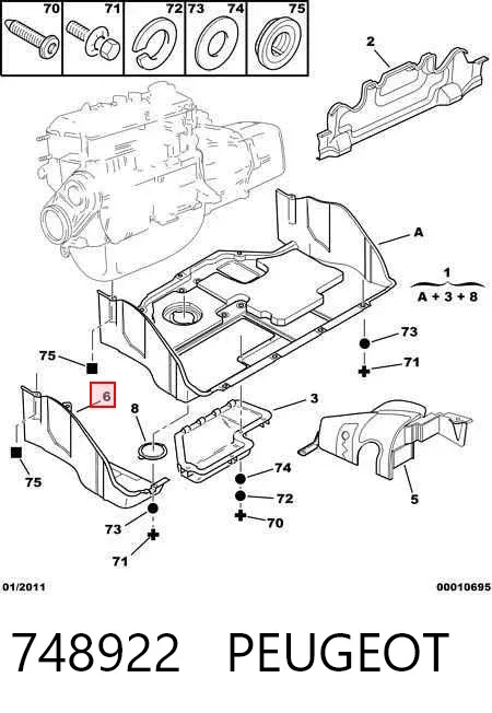 Защита двигателя передняя 748922 Peugeot/Citroen
