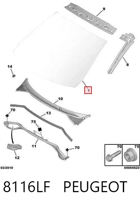 Лобовое стекло 8116LF Peugeot/Citroen