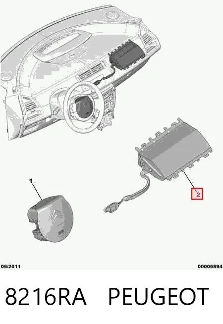 Подушка безопасности пассажира 8216RA Peugeot/Citroen