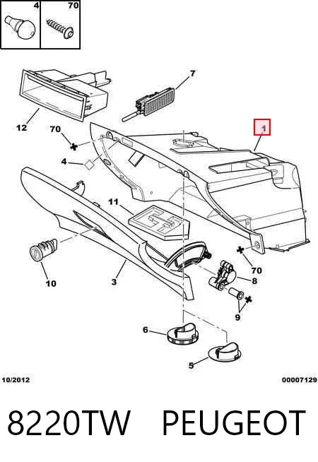 Ящик перчаточный (бардачок) 8220TW Peugeot/Citroen