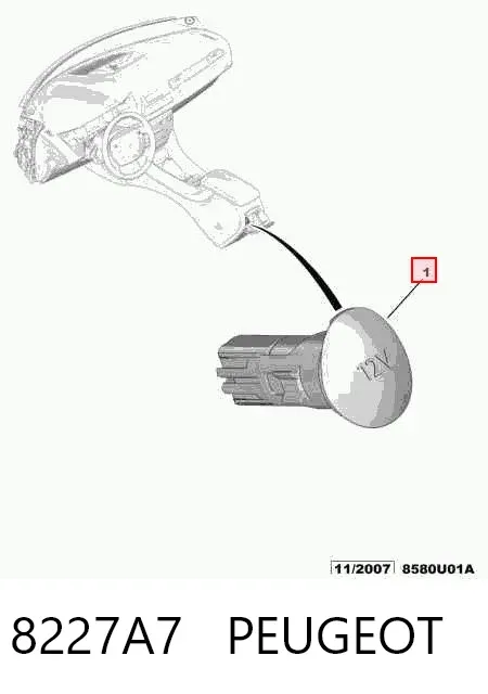 Гнездо (розетка) прикуривателя 8227A7 Peugeot/Citroen