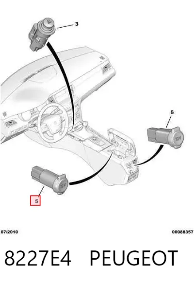 Гнездо (розетка) прикуривателя PEUGEOT 8227E4
