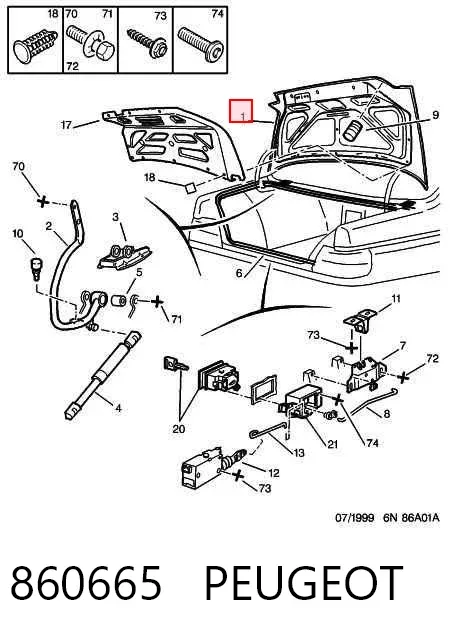 Крышка багажника 860665 Peugeot/Citroen