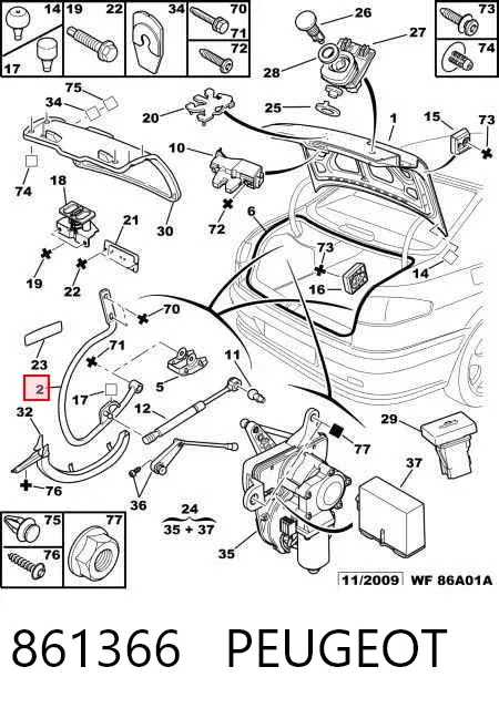 Петля крышки багажника 861366 Peugeot/Citroen