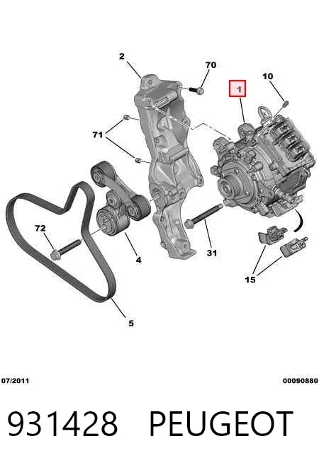 Генератор 931428 Peugeot/Citroen