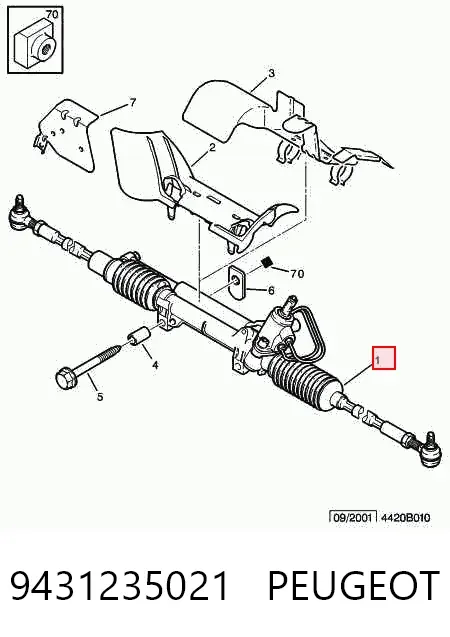 Рулевая рейка 9431235021 Peugeot/Citroen