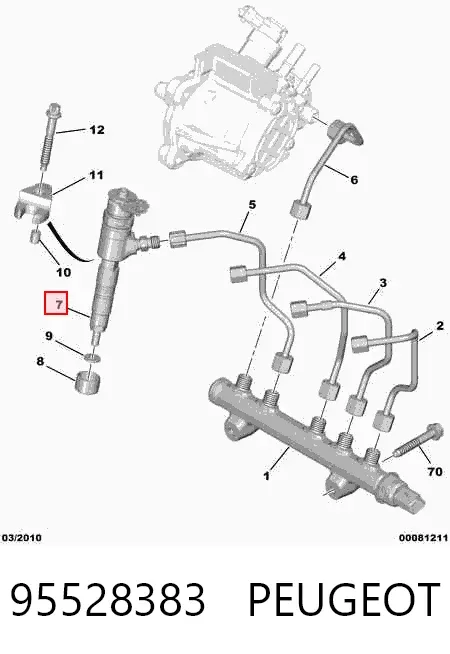 Топливные форсунки 95528383 Peugeot/Citroen