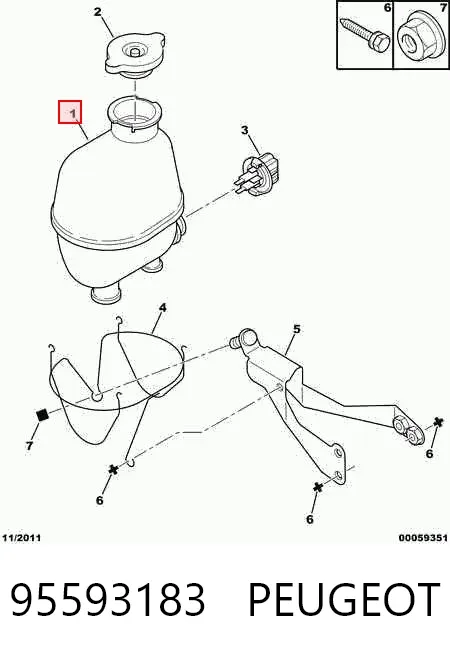Бачок системы охлаждения 95593183 Peugeot/Citroen