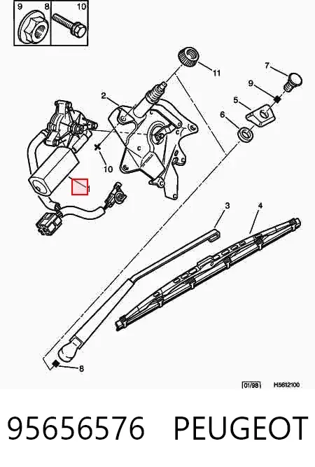 Моторчик заднего дворника 95656576 Peugeot/Citroen