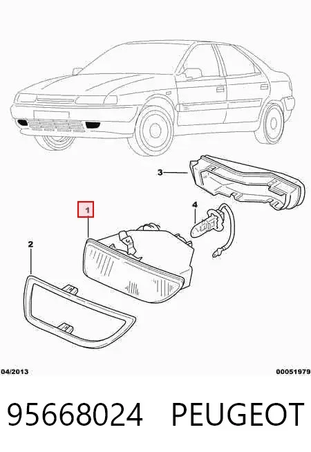 Фара противотуманная правая 95668024 Peugeot/Citroen