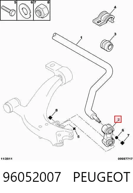 Стойка переднего стабилизатора 96052007 Peugeot/Citroen