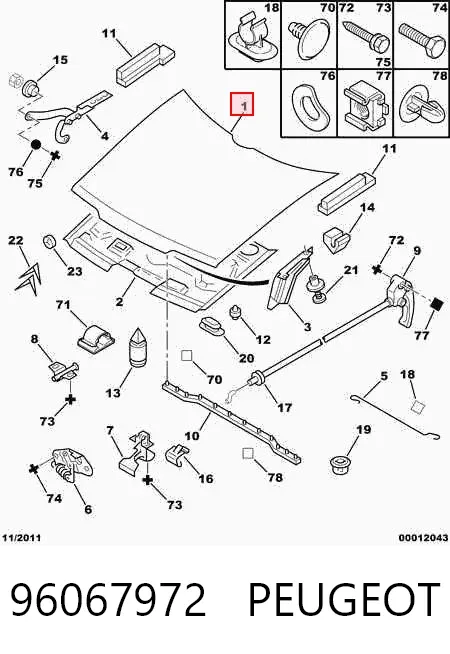 Капот 96067972 Peugeot/Citroen