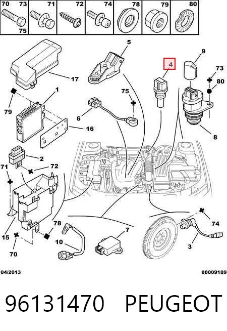 Датчик температуры охлаждающей жидкости 96131470 Peugeot/Citroen