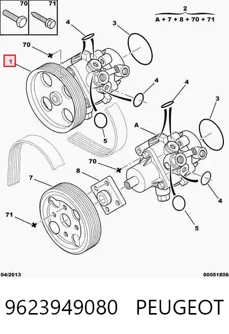 Насос ГУР 9623949080 Peugeot/Citroen