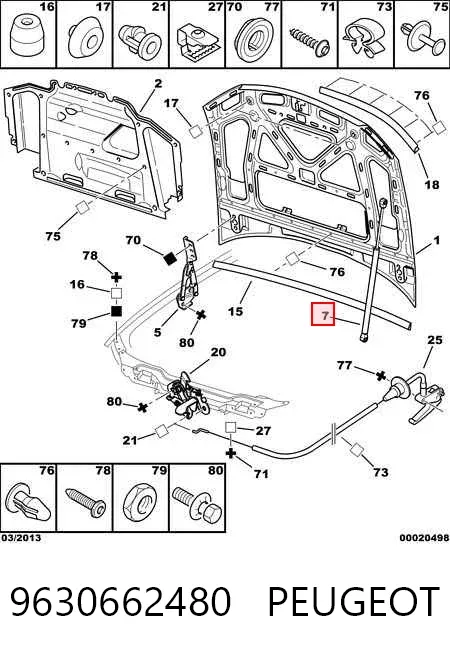 Амортизатор капота 9630662480 Peugeot/Citroen