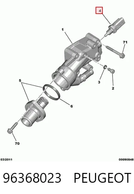 Датчик температуры охлаждающей жидкости 96368023 Peugeot/Citroen