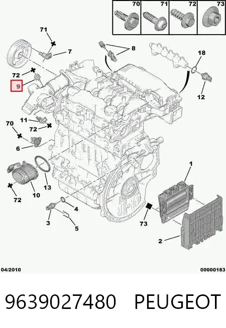 Датчик абсолютного давления 9639027480 Peugeot/Citroen