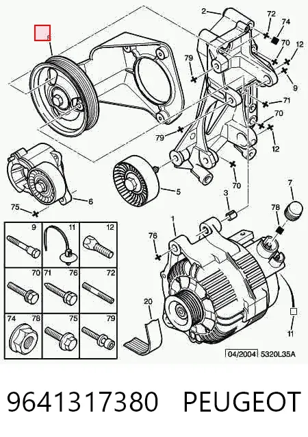 Паразитный ролик 9641317380 Peugeot/Citroen