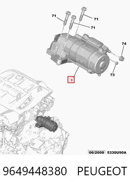Стартер 9649448380 Peugeot/Citroen