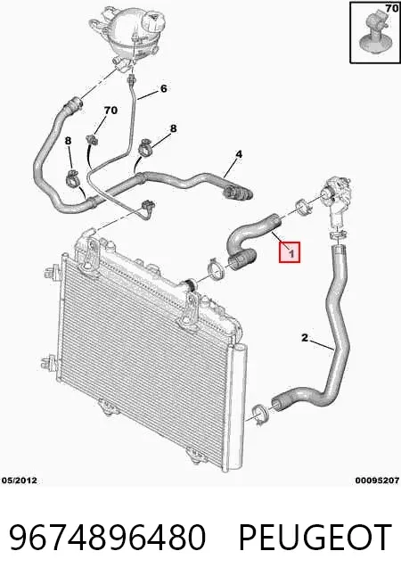 Патрубок радиатора 9674896480 Peugeot/Citroen