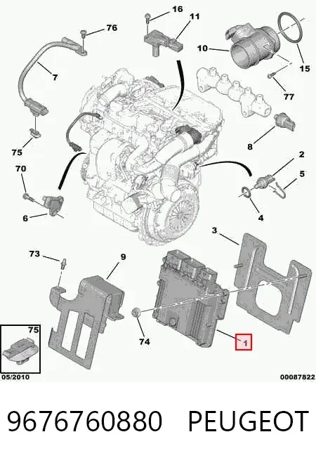 Блок управления двигателем 9676760880 Peugeot/Citroen