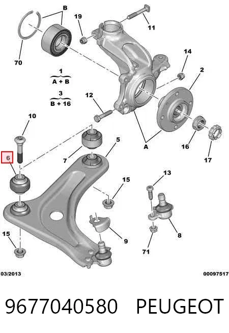 Сайлентблок переднего рычага 9677040580 Peugeot/Citroen