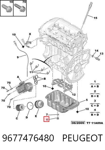 Пробка поддона двигателя 9677476480 Peugeot/Citroen