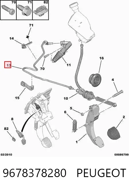 Шланг сцепления 9678378280 Peugeot/Citroen