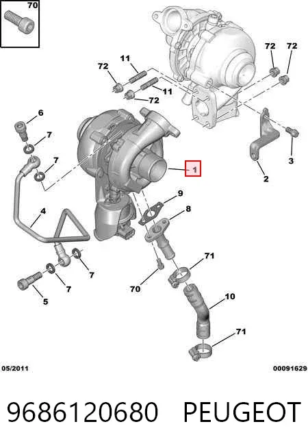 Турбина 9686120680 Peugeot/Citroen