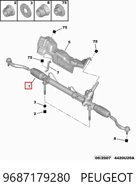 Рулевая рейка 9687179280 Peugeot/Citroen
