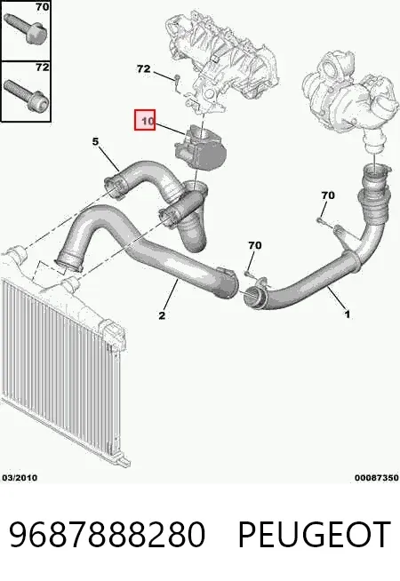 Дроссельная заслонка 9687888280 Peugeot/Citroen