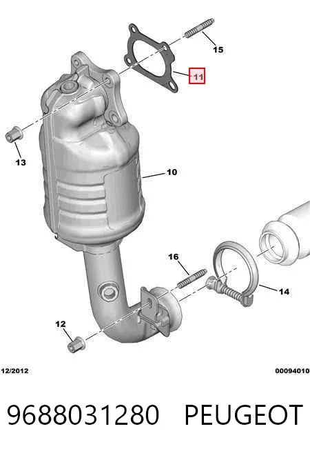 Прокладка коллектора 9688031280 Peugeot/Citroen